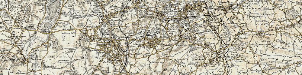 Old map of Lye in 1901-1902