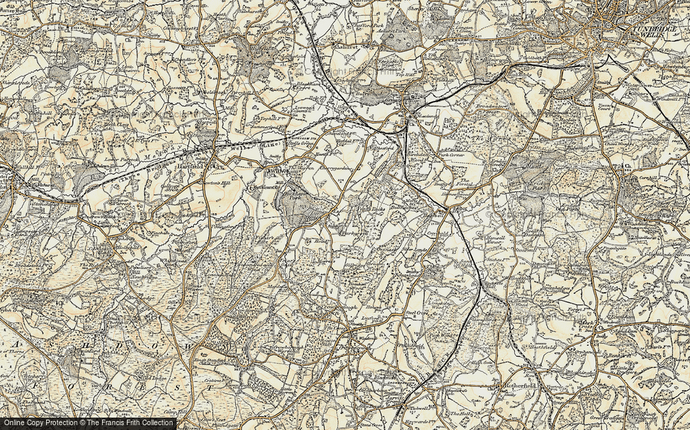 Old Map of Historic Map covering Bream Wood in 1897-1898