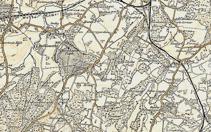 Old map of Bullfinches in 1897-1898