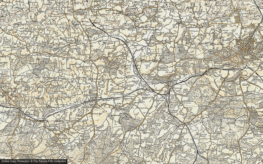 Old Map of Lyewood Common, 1898 in 1898