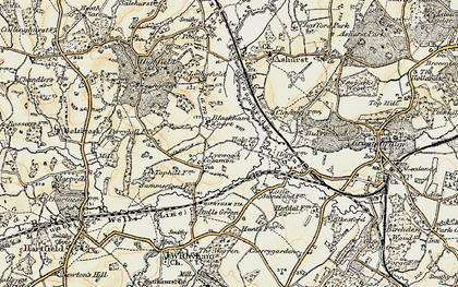Old map of Lyewood Common in 1898