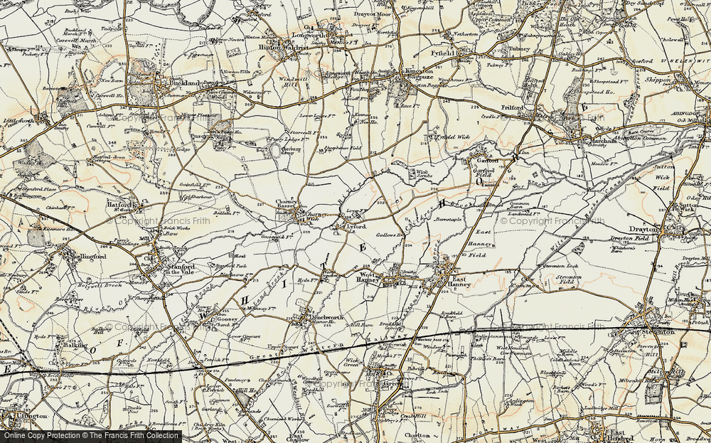 Old Map of Historic Map covering Botney Meadows in 1897-1899