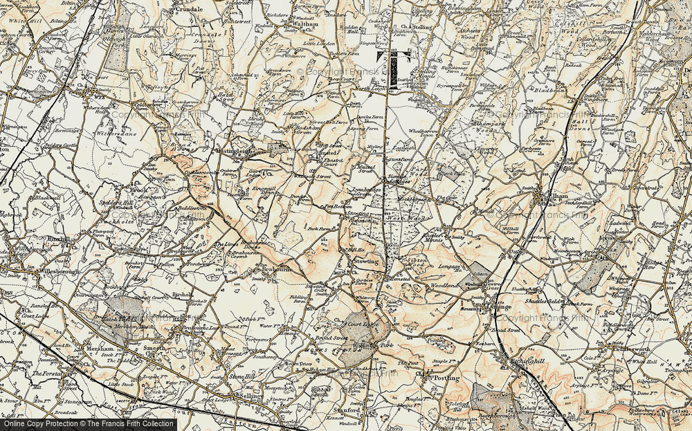 Old Map of Lymbridge Green, 1898-1899 in 1898-1899