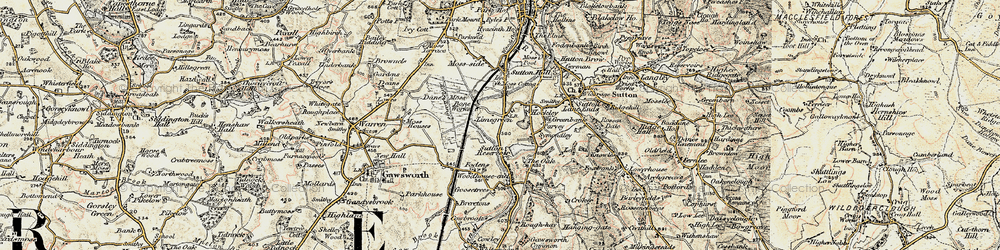 Old map of Lyme Green in 1902-1903