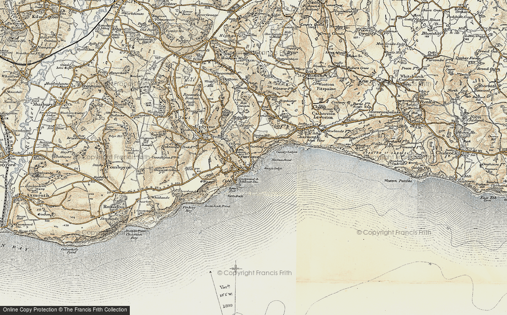 Old Map of Lyme Regis, 1899 in 1899