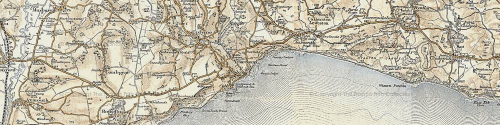 Old map of Lyme Regis in 1899
