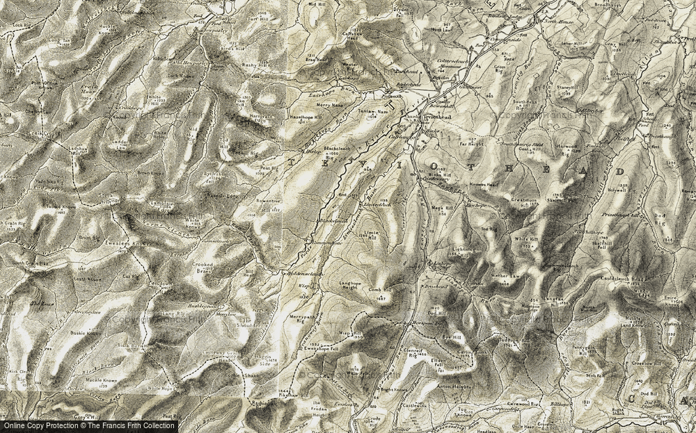 Old Map of Historic Map covering Limie Hill in 1901-1904