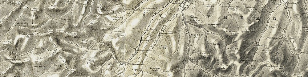 Old map of Langhope Height in 1901-1904