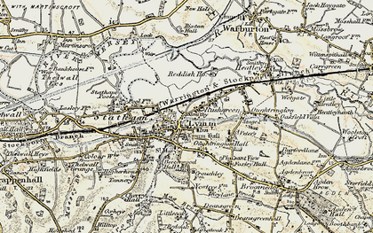 Old map of Lymm in 1903