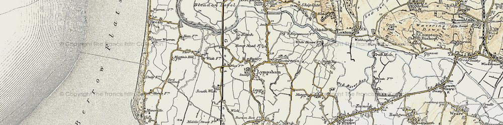 Old map of Lympsham in 1899-1900