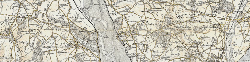 Old map of Lympstone in 1899
