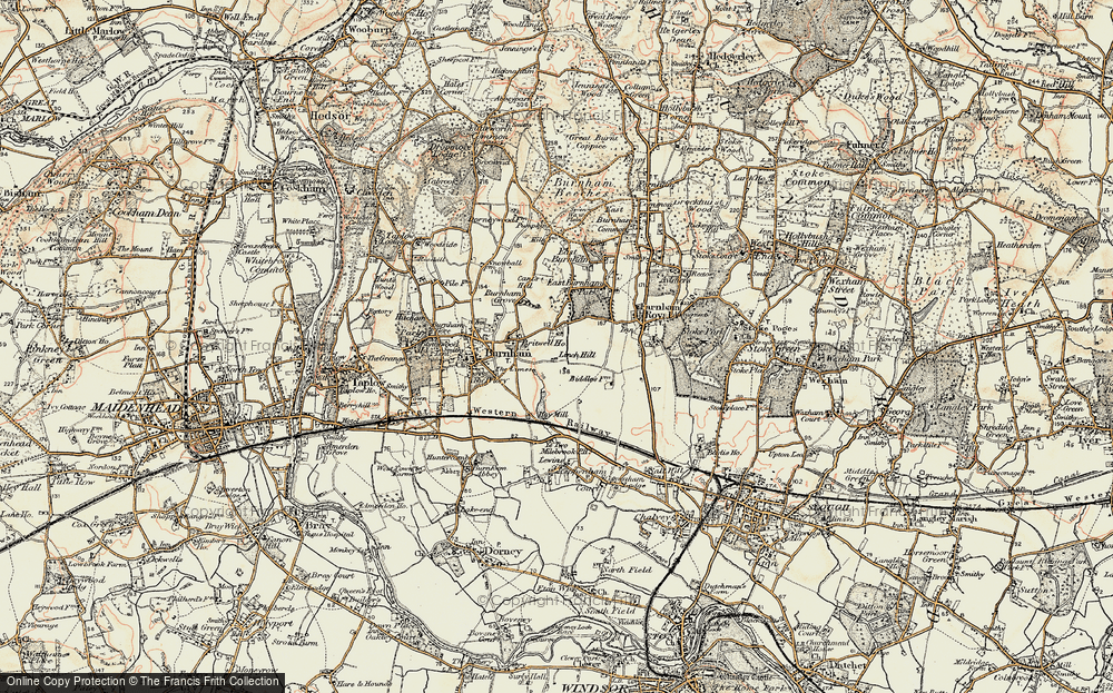 Old Map of Historic Map covering Burnham Grove in 1897-1909