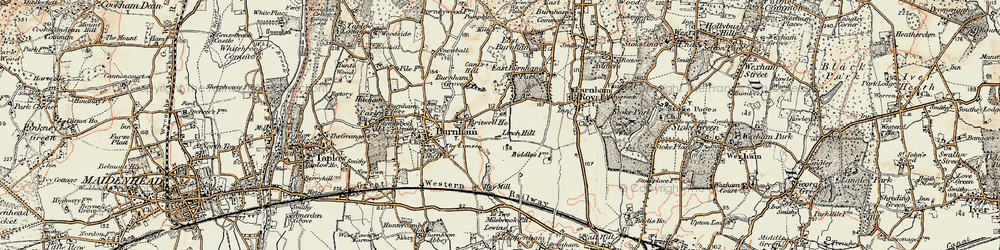 Old map of Burnham Grove in 1897-1909