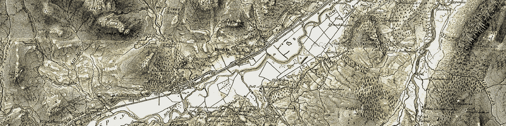 Old map of Lynchat in 1908