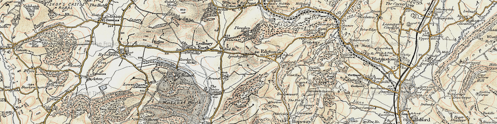 Old map of Brunslow in 1901-1903
