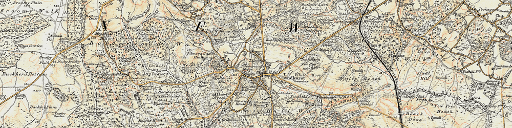Old map of Lyndhurst in 1897-1909
