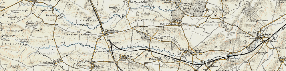 Old map of Lyndon in 1901-1903