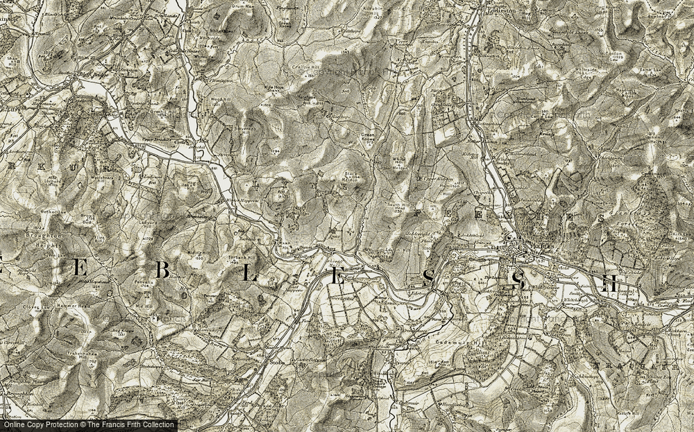 Old Map of Historic Map covering Black Meldon in 1903-1904