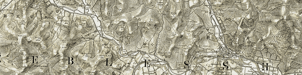 Old map of Black Meldon in 1903-1904