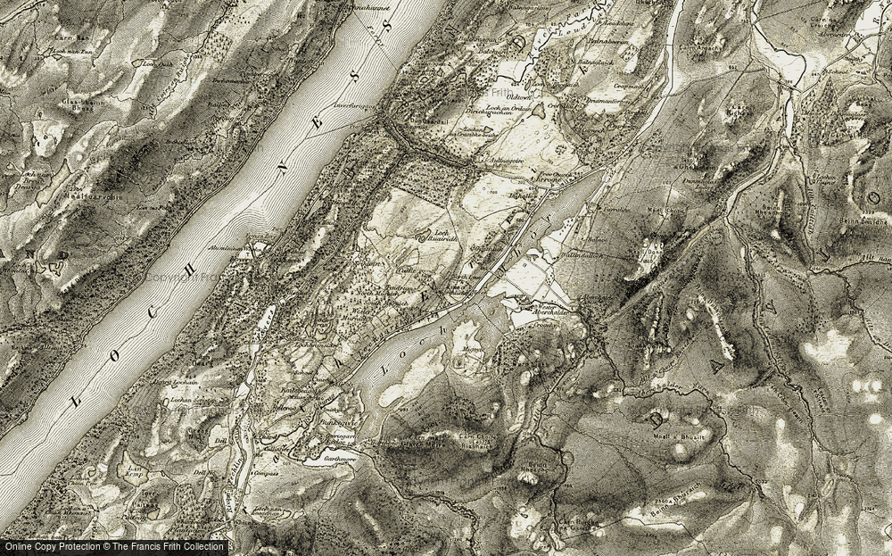 Old Map of Lyne of Gorthleck, 1908-1912 in 1908-1912
