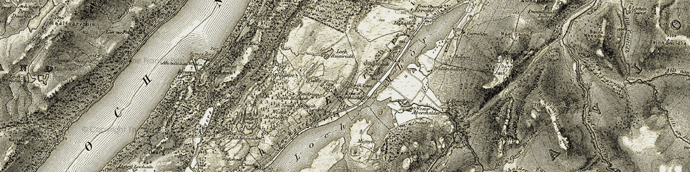 Old map of Wester Murnich in 1908-1912