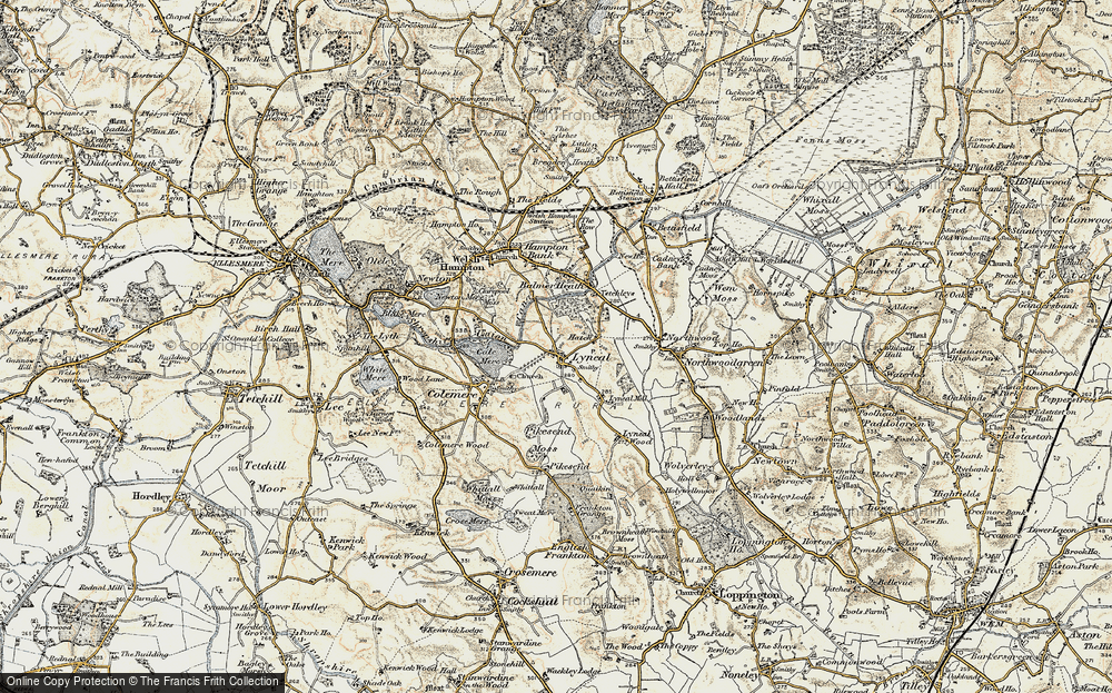 Old Map of Lyneal, 1902 in 1902