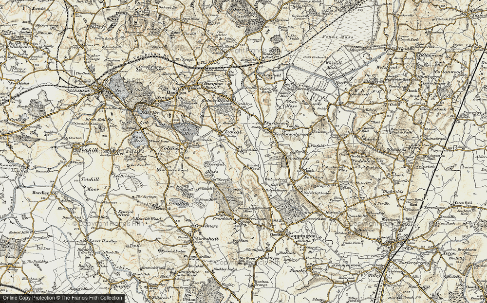 Old Map of Lyneal Mill, 1902 in 1902