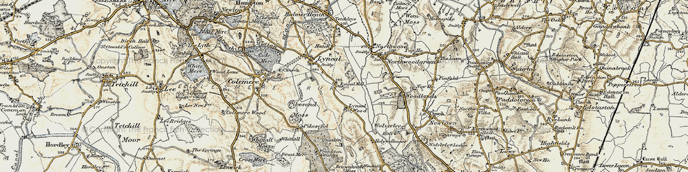 Old map of Lyneal Mill in 1902