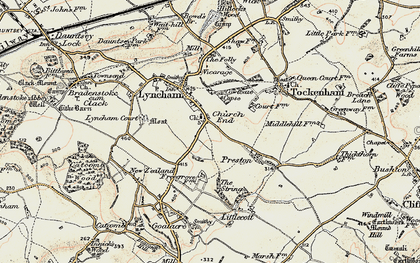 Old map of Lyneham in 1898-1899