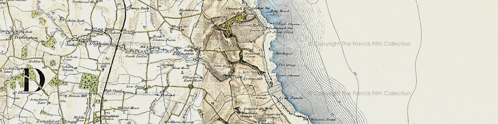 Old map of Lynemouth in 1901-1903
