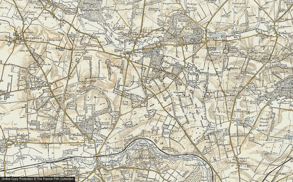 Old Map of Lynford, 1901 in 1901