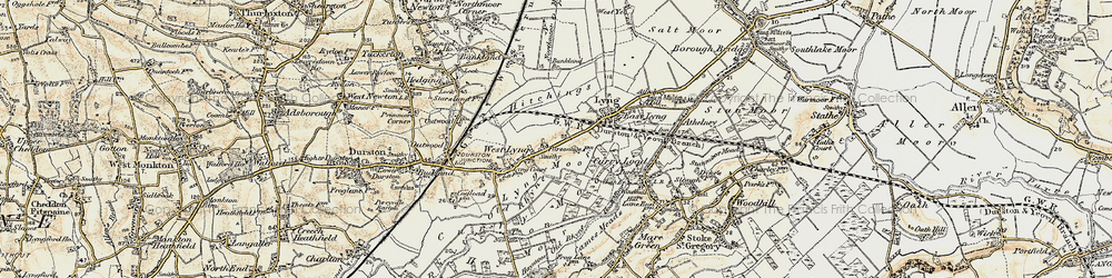 Old map of Lyng in 1898-1900