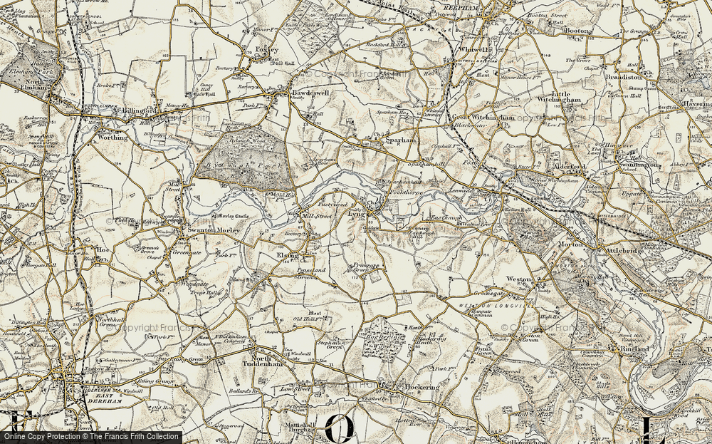Old Map of Lyng, 1901-1902 in 1901-1902