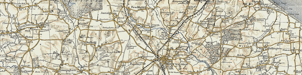 Old map of Antingham Hill in 1901-1902
