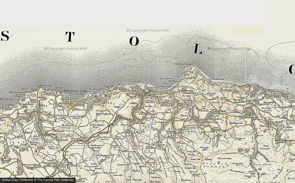 Old Map of Historic Map covering Wind Hill in 1900