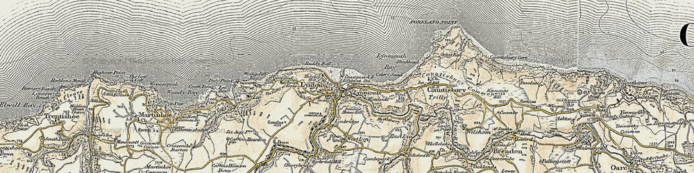 Old map of Lynmouth in 1900
