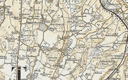 Old map of Bursted Wood in 1898-1899