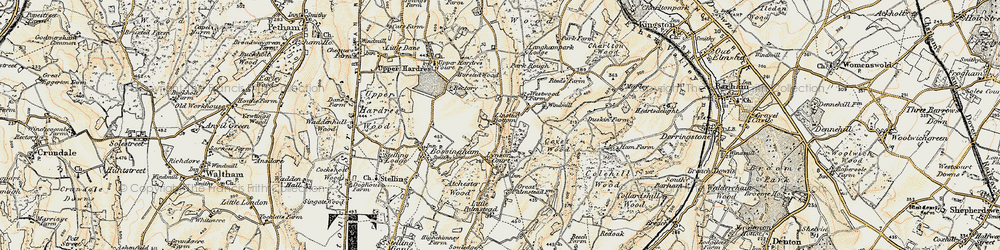 Old map of Lynsore Bottom in 1898-1899
