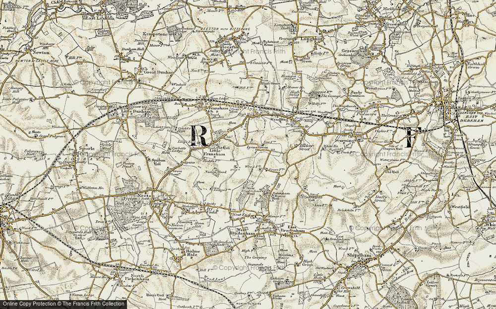 Old Map of Historic Map covering Bradenham Hill in 1901-1902