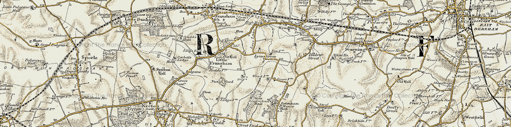 Old map of Bradenham Hill in 1901-1902