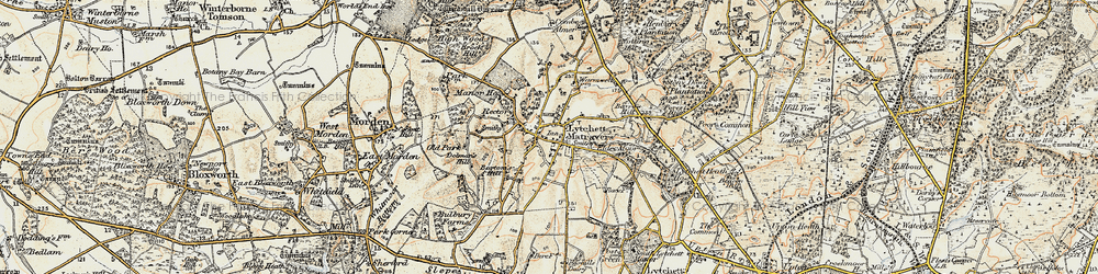 Old map of Lytchett Matravers in 1897-1909