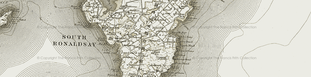 Old map of Lythes in 1911-1912