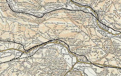 Old map of Machen in 1899-1900