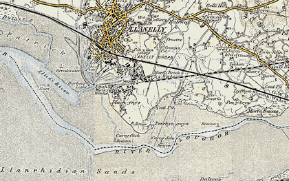 Old map of Machynys in 1900-1901