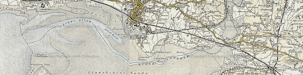 Old map of Machynys in 1900-1901