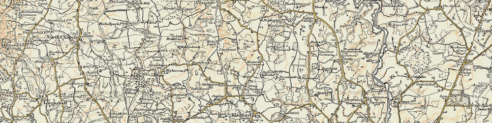 Old map of Lanelands in 1897-1900