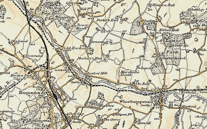 Old map of Mackerye End in 1898-1899