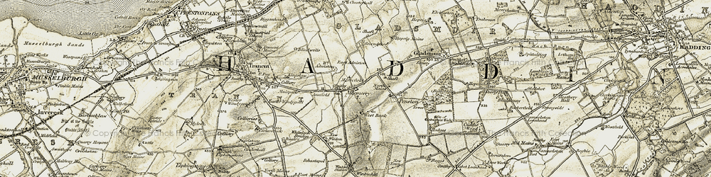 Old map of Macmerry in 1903-1904
