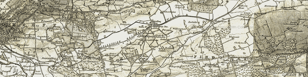 Old map of Abbey in 1906-1908