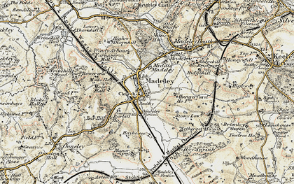 Old map of Madeley in 1902